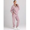 imageAUTOMET Womens Sweatsuits 2 Piece Outfits Lounge Sets Long Sleeve Half Zip Pullover and Baggy Sweatpants with PocketsDarkpink