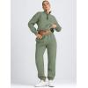 imageAUTOMET Womens Sweatsuits 2 Piece Outfits Lounge Sets Long Sleeve Half Zip Pullover and Baggy Sweatpants with PocketsGreen