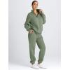 imageAUTOMET Womens Sweatsuits 2 Piece Outfits Lounge Sets Long Sleeve Half Zip Pullover and Baggy Sweatpants with PocketsGreen