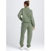 imageAUTOMET Womens Sweatsuits 2 Piece Outfits Lounge Sets Long Sleeve Half Zip Pullover and Baggy Sweatpants with PocketsGreen