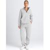 imageAUTOMET Womens Sweatsuits 2 Piece Outfits Lounge Sets Long Sleeve Half Zip Pullover and Baggy Sweatpants with PocketsGrey
