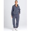 imageAUTOMET Womens Sweatsuits 2 Piece Outfits Lounge Sets Long Sleeve Half Zip Pullover and Baggy Sweatpants with PocketsGreyblue