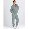 imageAUTOMET Womens Sweatsuits 2 Piece Outfits Lounge Sets Long Sleeve Half Zip Pullover and Baggy Sweatpants with PocketsGreygreen