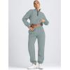 imageAUTOMET Womens Sweatsuits 2 Piece Outfits Lounge Sets Long Sleeve Half Zip Pullover and Baggy Sweatpants with PocketsGreygreen