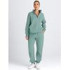 imageAUTOMET Womens Sweatsuits 2 Piece Outfits Lounge Sets Long Sleeve Half Zip Pullover and Baggy Sweatpants with PocketsLake