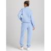 imageAUTOMET Womens Sweatsuits 2 Piece Outfits Lounge Sets Long Sleeve Half Zip Pullover and Baggy Sweatpants with PocketsLightblue