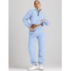 imageAUTOMET Womens Sweatsuits 2 Piece Outfits Lounge Sets Long Sleeve Half Zip Pullover and Baggy Sweatpants with PocketsLightblue