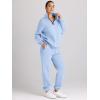 imageAUTOMET Womens Sweatsuits 2 Piece Outfits Lounge Sets Long Sleeve Half Zip Pullover and Baggy Sweatpants with PocketsLightblue