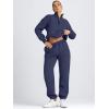 imageAUTOMET Womens Sweatsuits 2 Piece Outfits Lounge Sets Long Sleeve Half Zip Pullover and Baggy Sweatpants with PocketsNavyblue