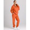imageAUTOMET Womens Sweatsuits 2 Piece Outfits Lounge Sets Long Sleeve Half Zip Pullover and Baggy Sweatpants with PocketsOrange