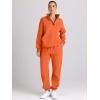 imageAUTOMET Womens Sweatsuits 2 Piece Outfits Lounge Sets Long Sleeve Half Zip Pullover and Baggy Sweatpants with PocketsOrange