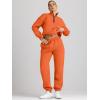 imageAUTOMET Womens Sweatsuits 2 Piece Outfits Lounge Sets Long Sleeve Half Zip Pullover and Baggy Sweatpants with PocketsOrange