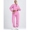 imageAUTOMET Womens Sweatsuits 2 Piece Outfits Lounge Sets Long Sleeve Half Zip Pullover and Baggy Sweatpants with PocketsPink