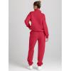 imageAUTOMET Womens Sweatsuits 2 Piece Outfits Lounge Sets Long Sleeve Half Zip Pullover and Baggy Sweatpants with PocketsRed