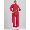 imageAUTOMET Womens Sweatsuits 2 Piece Outfits Lounge Sets Long Sleeve Half Zip Pullover and Baggy Sweatpants with PocketsRed