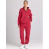 imageAUTOMET Womens Sweatsuits 2 Piece Outfits Lounge Sets Long Sleeve Half Zip Pullover and Baggy Sweatpants with PocketsRed