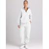 imageAUTOMET Womens Sweatsuits 2 Piece Outfits Lounge Sets Long Sleeve Half Zip Pullover and Baggy Sweatpants with PocketsWhite
