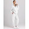 imageAUTOMET Womens Sweatsuits 2 Piece Outfits Lounge Sets Long Sleeve Half Zip Pullover and Baggy Sweatpants with PocketsWhite