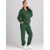 imageAUTOMET Womens Sweatsuits 2 Piece Outfits Lounge Sets Long Sleeve Half Zip Pullover and Baggy Sweatpants with PocketsXmasgreen