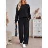 imageAUTOMET Womens Sweatsuits 2 Piece Sets Travel Outfits 2025 Fall Matching Lounge Set Oversized Sweatshirt Wide Leg PantsBlack