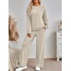 imageAUTOMET Womens Sweatsuits 2 Piece Sets Travel Outfits 2025 Fall Matching Lounge Set Oversized Sweatshirt Wide Leg PantsKhaki