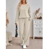 imageAUTOMET Womens Sweatsuits 2 Piece Sets Travel Outfits 2025 Fall Matching Lounge Set Oversized Sweatshirt Wide Leg PantsKhaki