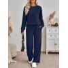 imageAUTOMET Womens Sweatsuits 2 Piece Sets Travel Outfits 2025 Fall Matching Lounge Set Oversized Sweatshirt Wide Leg PantsNavy
