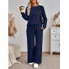 imageAUTOMET Womens Sweatsuits 2 Piece Sets Travel Outfits 2025 Fall Matching Lounge Set Oversized Sweatshirt Wide Leg PantsNavy