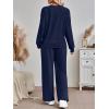 imageAUTOMET Womens Sweatsuits 2 Piece Sets Travel Outfits 2025 Fall Matching Lounge Set Oversized Sweatshirt Wide Leg PantsNavy