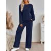 imageAUTOMET Womens Sweatsuits 2 Piece Sets Travel Outfits 2025 Fall Matching Lounge Set Oversized Sweatshirt Wide Leg PantsNavy