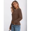 imageAUTOMET Womens V Neck Long Sleeve Shirt Fall Fashion Tops Tunic Dressy Casual Sweater Clothes Cute Trendy Work Outfits 2025Chocolatebrown