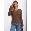 imageAUTOMET Womens V Neck Long Sleeve Shirt Fall Fashion Tops Tunic Dressy Casual Sweater Clothes Cute Trendy Work Outfits 2025Chocolatebrown