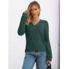 imageAUTOMET Womens V Neck Long Sleeve Shirt Fall Fashion Tops Tunic Dressy Casual Sweater Clothes Cute Trendy Work Outfits 2025Deepgreen