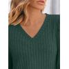 imageAUTOMET Womens V Neck Long Sleeve Shirt Fall Fashion Tops Tunic Dressy Casual Sweater Clothes Cute Trendy Work Outfits 2025Deepgreen