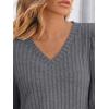 imageAUTOMET Womens V Neck Long Sleeve Shirt Fall Fashion Tops Tunic Dressy Casual Sweater Clothes Cute Trendy Work Outfits 2025Deepgrey