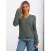 imageAUTOMET Womens V Neck Long Sleeve Shirt Fall Fashion Tops Tunic Dressy Casual Sweater Clothes Cute Trendy Work Outfits 2025Green