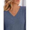 imageAUTOMET Womens V Neck Long Sleeve Shirt Fall Fashion Tops Tunic Dressy Casual Sweater Clothes Cute Trendy Work Outfits 2025Navy