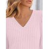 imageAUTOMET Womens V Neck Long Sleeve Shirt Fall Fashion Tops Tunic Dressy Casual Sweater Clothes Cute Trendy Work Outfits 2025Pink