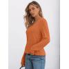 imageAUTOMET Womens V Neck Long Sleeve Shirt Fall Fashion Tops Tunic Dressy Casual Sweater Clothes Cute Trendy Work Outfits 2025Pumpkin