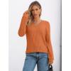 imageAUTOMET Womens V Neck Long Sleeve Shirt Fall Fashion Tops Tunic Dressy Casual Sweater Clothes Cute Trendy Work Outfits 2025Pumpkin