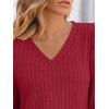 imageAUTOMET Womens V Neck Long Sleeve Shirt Fall Fashion Tops Tunic Dressy Casual Sweater Clothes Cute Trendy Work Outfits 2025Red