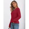 imageAUTOMET Womens V Neck Long Sleeve Shirt Fall Fashion Tops Tunic Dressy Casual Sweater Clothes Cute Trendy Work Outfits 2025Red