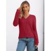 imageAUTOMET Womens V Neck Long Sleeve Shirt Fall Fashion Tops Tunic Dressy Casual Sweater Clothes Cute Trendy Work Outfits 2025Red