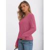 imageAUTOMET Womens V Neck Long Sleeve Shirt Fall Fashion Tops Tunic Dressy Casual Sweater Clothes Cute Trendy Work Outfits 2025Rose