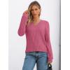 imageAUTOMET Womens V Neck Long Sleeve Shirt Fall Fashion Tops Tunic Dressy Casual Sweater Clothes Cute Trendy Work Outfits 2025Rose