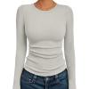 imageAUTOMET Long Sleeve Shirts Basic TopsAlmond