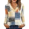 imageAUTOMET Long Sleeve Shirts for Women Tops V Neck Casual Top Comfortable Shirt Soft Basic Tees Women BlousesColorfullines