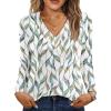 imageAUTOMET Long Sleeve Shirts for Women Tops V Neck Casual Top Comfortable Shirt Soft Basic Tees Women BlousesLeafprint