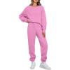 imageAUTOMET Womens 2 Piece Outfits Sweatsuit Oversized Sweatshirt Lounge Sets Baggy Sweatpants Fall Fashion with PocketsPink
