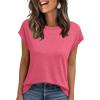 imageAUTOMET Womens Cap Sleeve Summer Tops T Shirts Business Casual Dressy Spring Fashion Outfits Cute Trendy Clothes 2025Hotpink